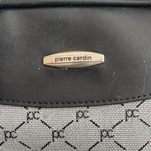 Pierre Cardin Logo Wheeled Duffel Bag Grey Black Rolling Carry-on Luggage Bag - Picture 10 of 11